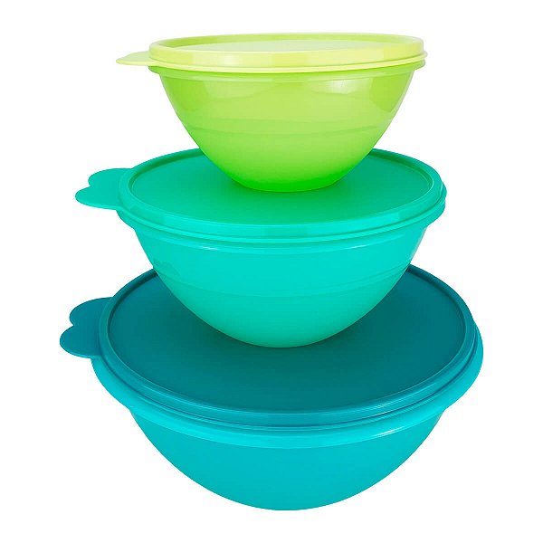 Tupperware Tigela Maravilhosa Kit 3 peças Verde