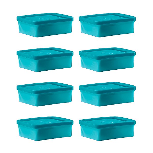 Kit Tupperware Mini Refri Box 150ml Caribe 8 peças