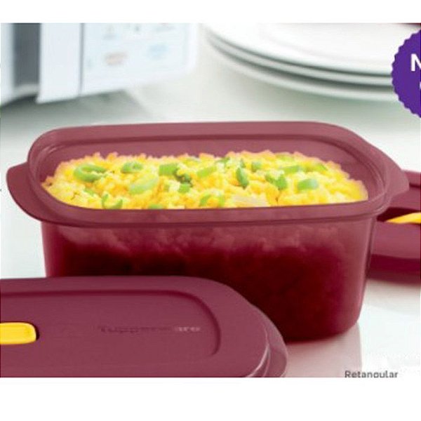 Tupperware Cristalwave Geração II Retangular 1,7 Litro Marsala