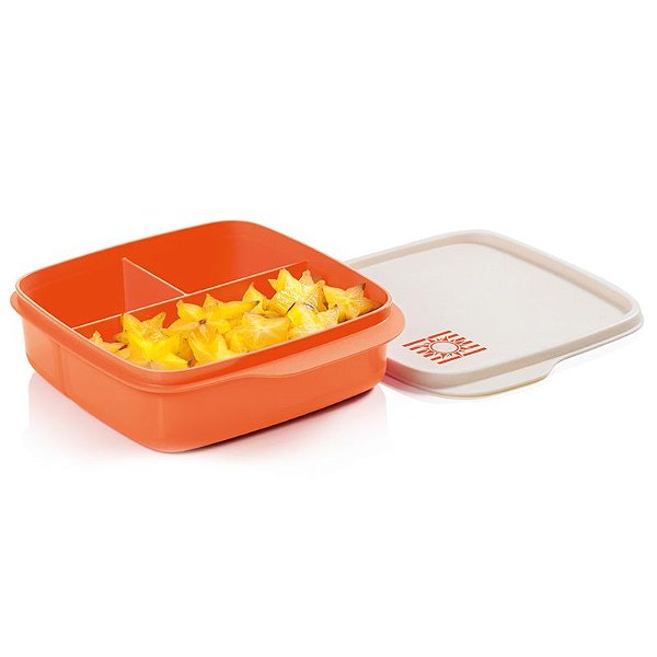 Tupperware Basic Line com Divisórias Sol 550ml Laranja