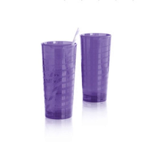 Tupperware Copo Íris Policarbonato 530ml Roxo kit 2 peças