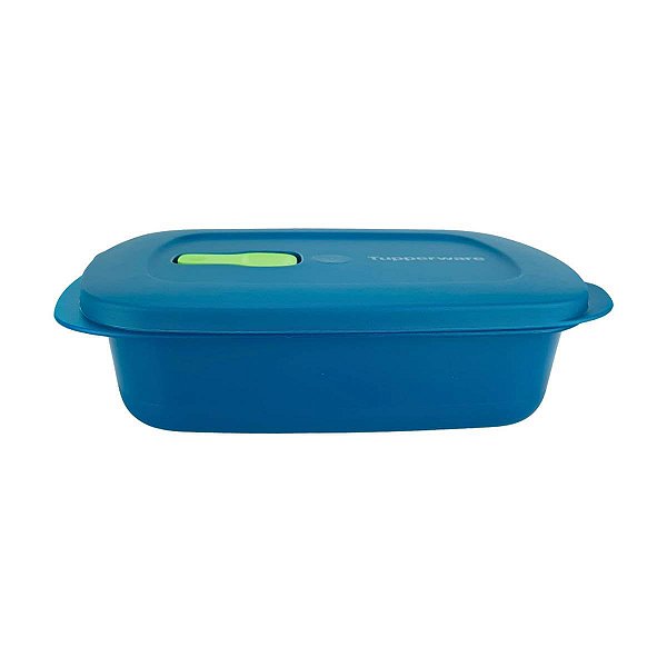 Tupperware Cristalwave Retangular Marmita 1 litro Geração II Verde