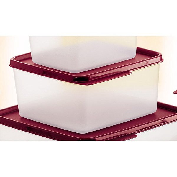 Tupperware Basic Line 1,2 litro Transparente Tampa Marsala