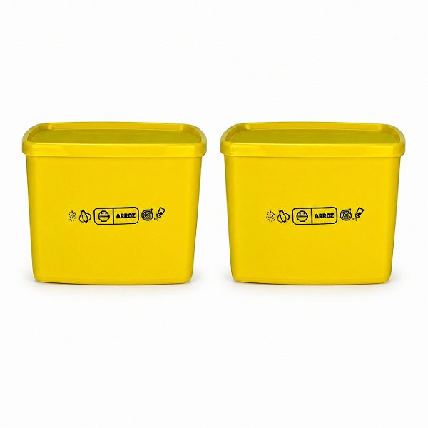 Kit Tupperware Jeitoso Mix Arroz 800ml Amarelo 2 peças