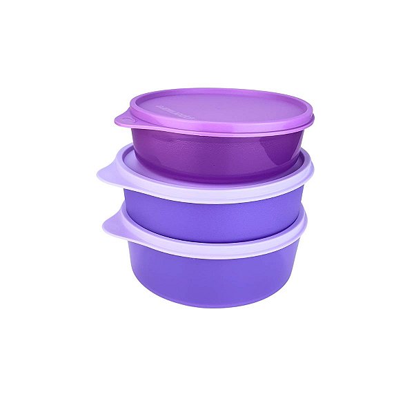 Kit Tupperware Tigela Sublime 700ml + 500ml + 440ml Roxa 3 peças