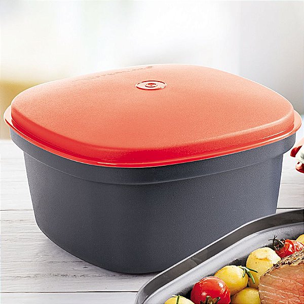 Tupperware Travessa Quadrada Actualité 2,5 litros Preto Vermelho