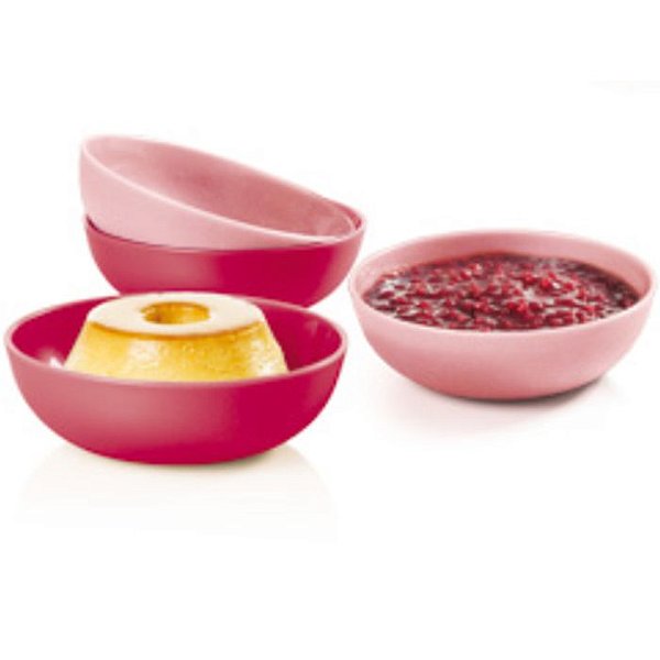 Tupperware Tigelinha Allegra 250ml Rosa e Rosé kit 4 peças