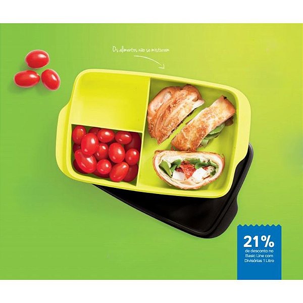 Tupperware Basic Line com Divisórias 1 litro