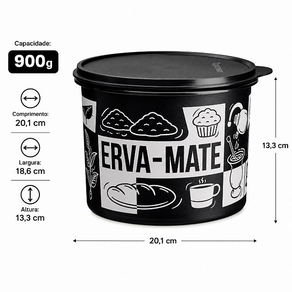 Tupperware Caixa Erva Mate Pop Box 900g