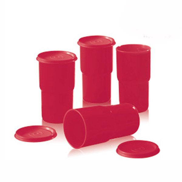 Tupperware Copos Colors Vermelho kit 4 peças