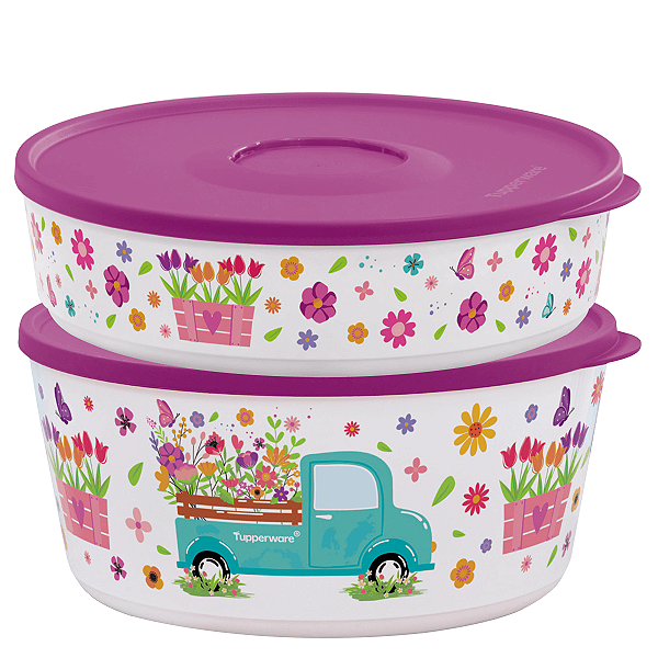 Kit Tupperware Tigela Ilúmina Caminho das Flores 2 Peças