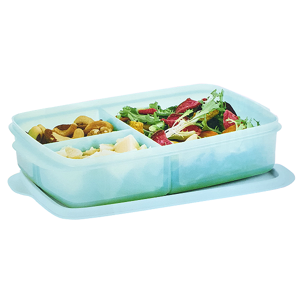 Tupperware Basic Line com Divisórias 1 litro Aquamarine