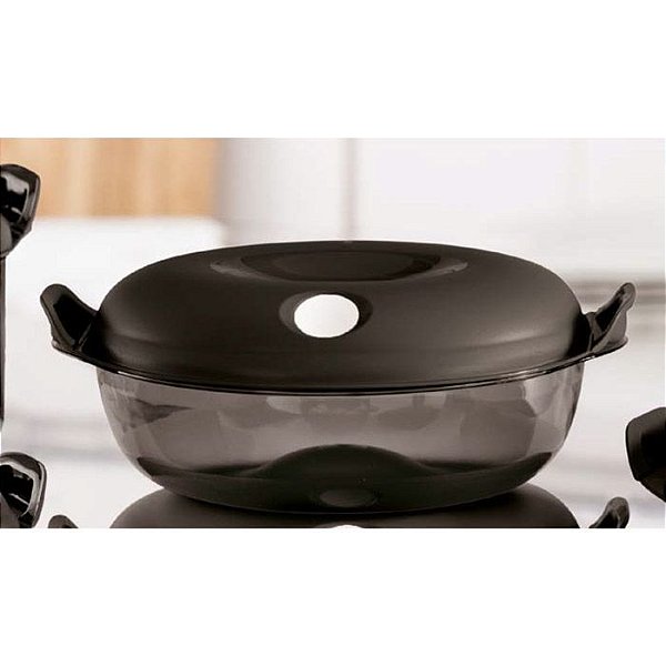 Tupperware Cristal Pop Oval 2 litros Preto