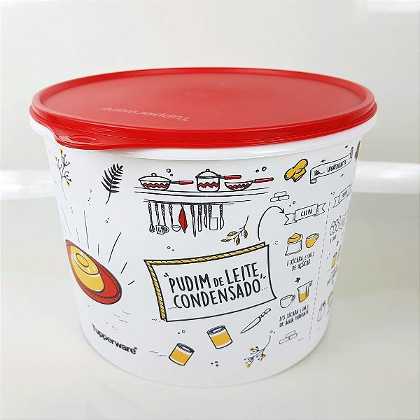 Tupperware Caixa Livro de Receitas 5,5 litros Pudim de Leite Condensado