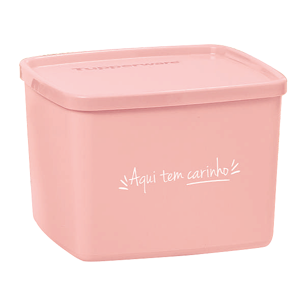 Tupperware Jeitoso 800ml Aqui Tem Carinho Rosa