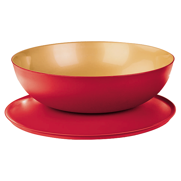 Tupperware Tigela Allegra 3,5 litros Vermelho e Dourado