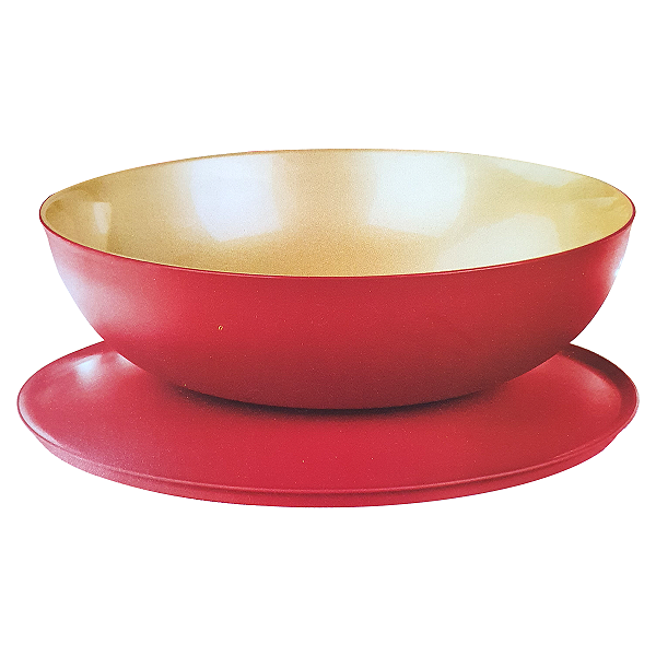 Tupperware Tigela Allegra 3,5 litros Vermelho e Dourado