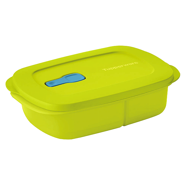 Tupperware Tigela Cristalwave Retangular com Divisórias Geração ll 1 litro Margarita