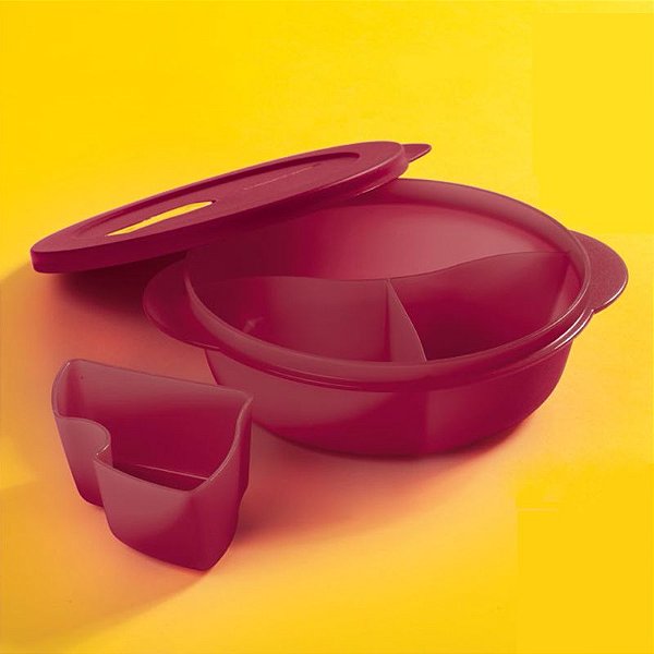 Tupperware Cristalwave Divisórias 900ml Marsala