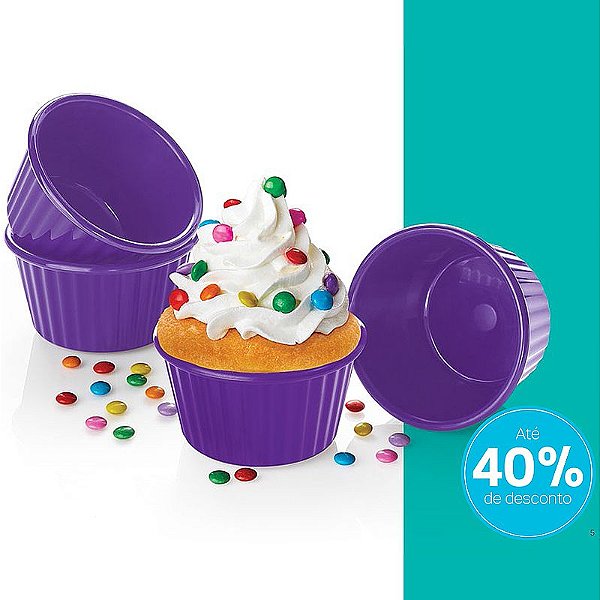 Tupperware MicroCook CupCake Roxo 4 peças