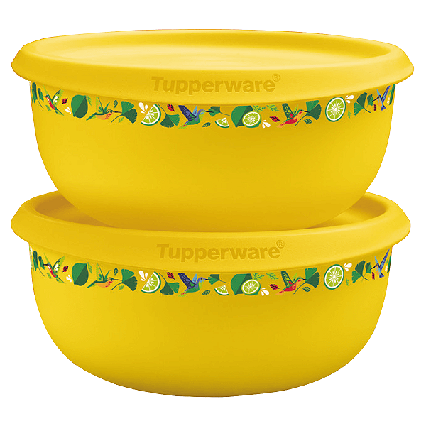 Kit Tupperware Tigela Toque Mágico Tropical 550ml 2 Peças