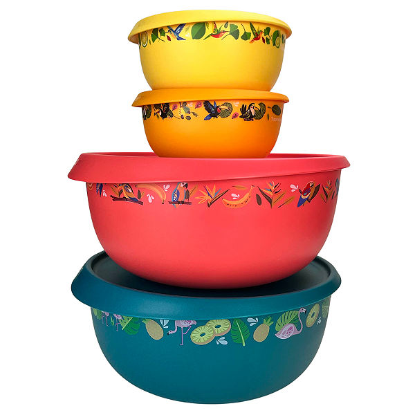 Kit Tupperware Tigela Toque Mágico Tropical 4 Peças