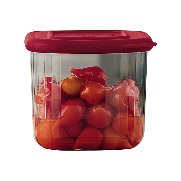 Tupperware Clear Mate Quadrado 205ml Vermelho