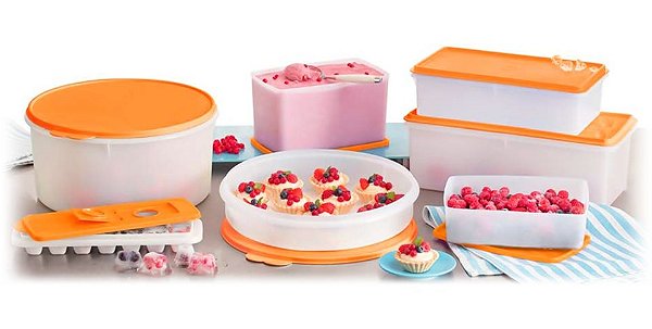 Tupperware BEA Freezer Nível 3 Laranja 7 Peças 11-2014