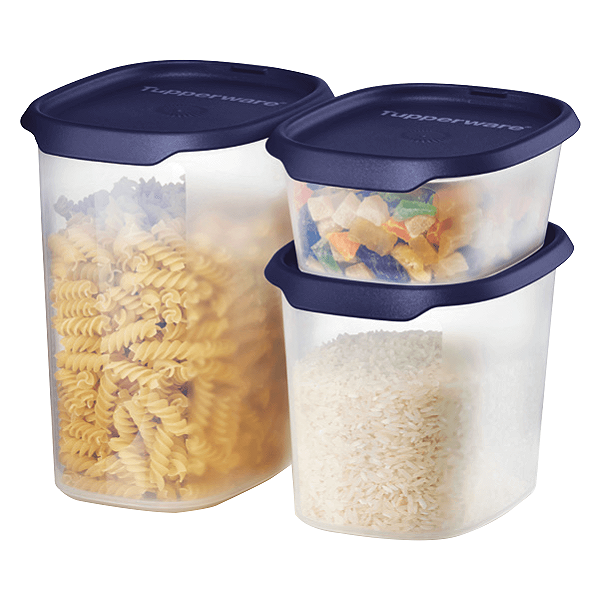 Kit Tupperware Toque + 1 Touch Fresh Oval Azul Translúcido 3 peças
