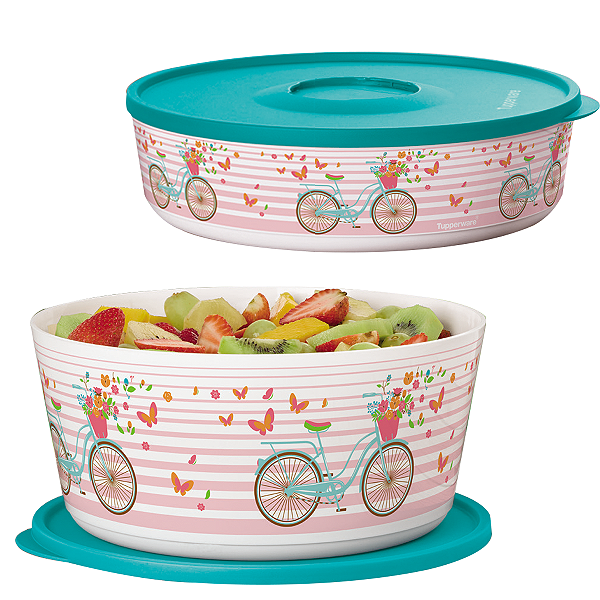 Kit Tupperware Tigelas Ilúmina Bike 2,5 litros + 4,3 litros 2 peças