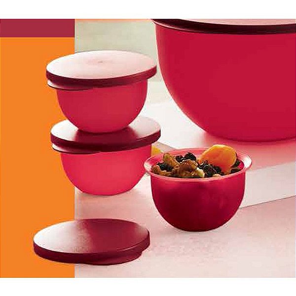 Tupperware Tigela Murano Marsala Kit 3 peças