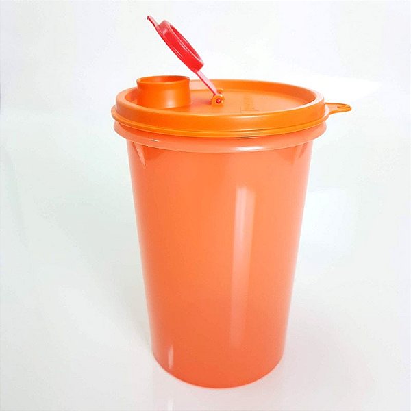 Tupperware Guarda Suco 1 litro Laranja Tampa Vermelha