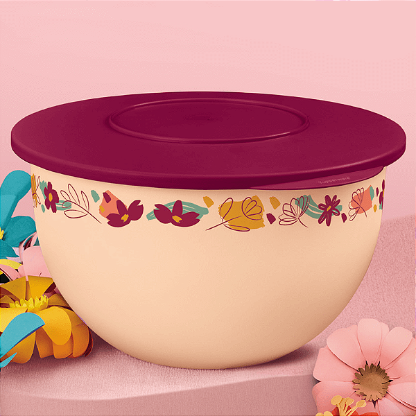 Tupperware Tigela Murano Flores ao Vento 4,3 Litros