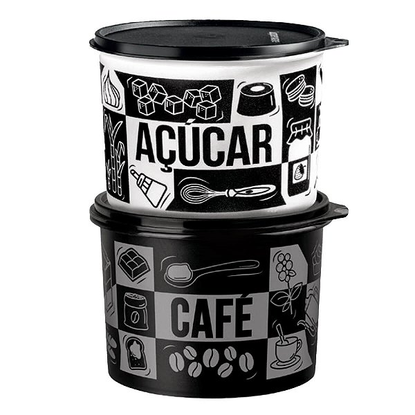 Kit Tupperware Café Açúcar Caixa Pop Box PB 2 peças