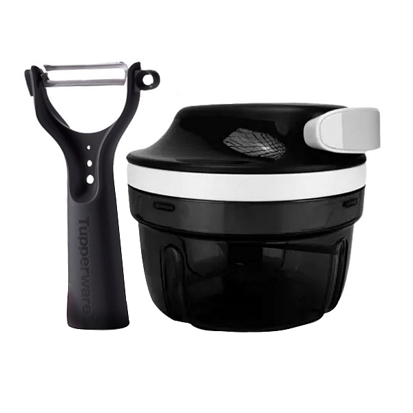Kit Tupperware Processador Turbo Chef Supersonic 300ml +Descascador Geração II Preto