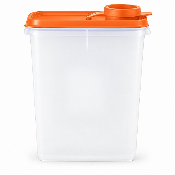 Kit Tupperware Porta Cereais 850ml Transparente e Laranja 2 peças
