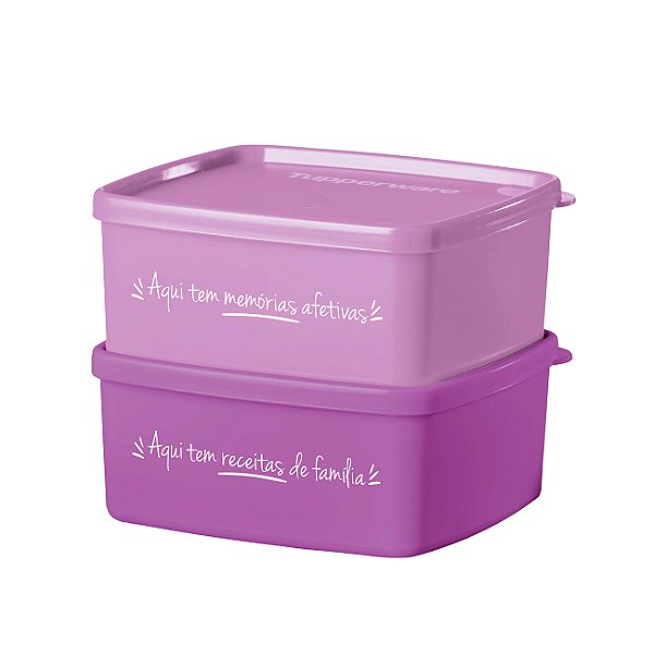 Kit Tupperware Jeitosinho 400ml Aqui tem memórias e receitas 2 peças
