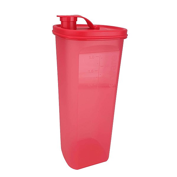 Tupperware Guarda Suco Tupper Slim 2 litros Vermelho Transparente