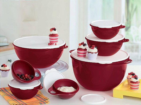 Tupperware PDA 02/2019 Tigela Criativa kit 7 peças Marsala