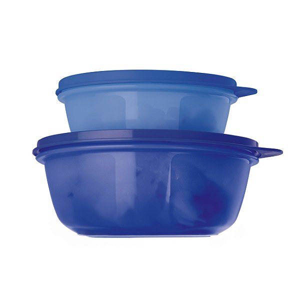 Kit Tupperware Tigela Visual Azul 2 peças