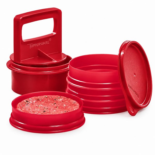 Tupperware Burguer Express Kit Marsala 6 peças