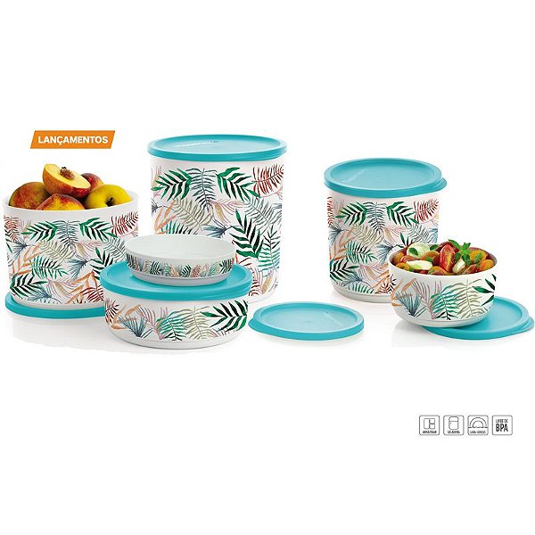 Tupperware Refri Line Redondo Tropical Kit 6 peças