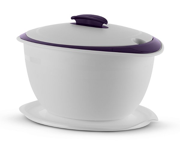 Tupperware Tigela Thermo 3,5 Litros Branca e Roxa