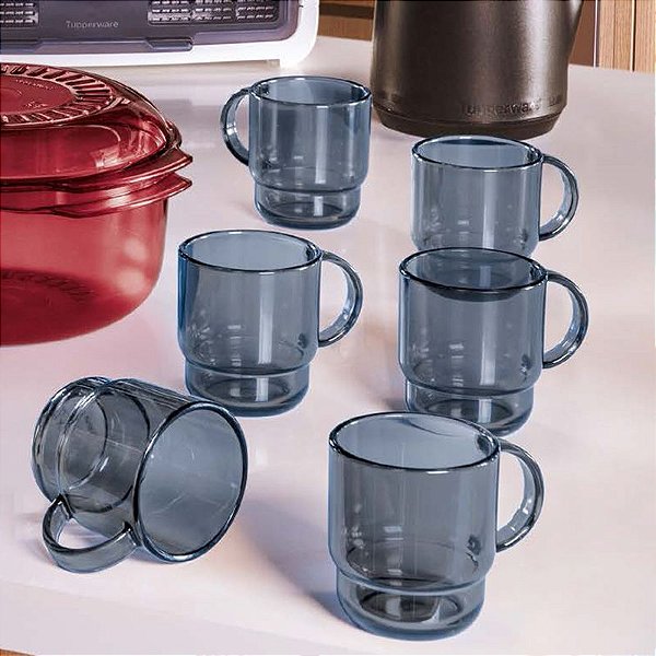 Tupperware Caneca Policarbonato 265ml Kit 6 peças