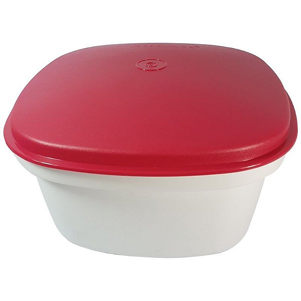 Tupperware Travessa Quadrada Actualité 2,5 Litros Branco Vermelho