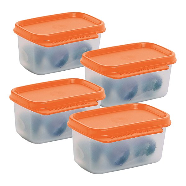 Kit Tupperware Basic Line 160ml Laranja 4 peças