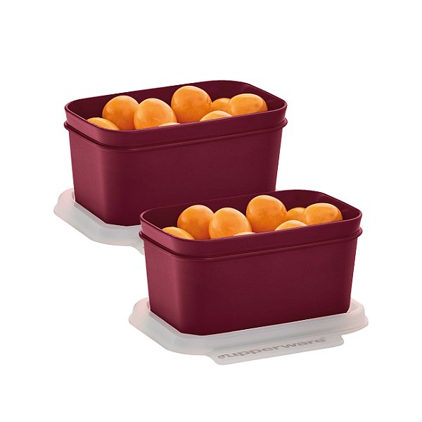 Kit Tupperware Basic Line 160ml Marsala Bordeaux 2 peças