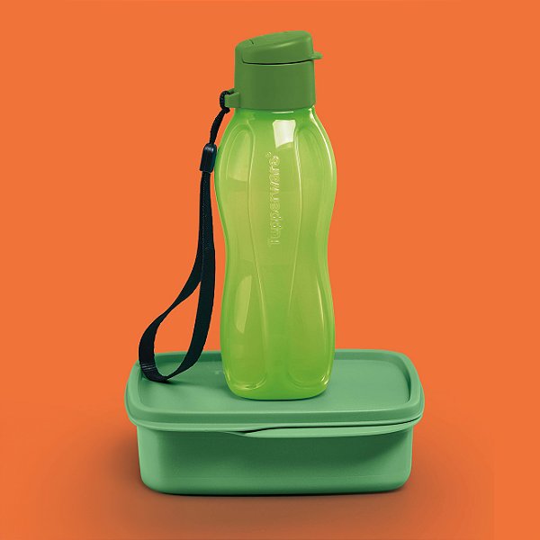 Kit Tupperware Basic Line + Eco Tupper Plus 310ml Verde Oliva