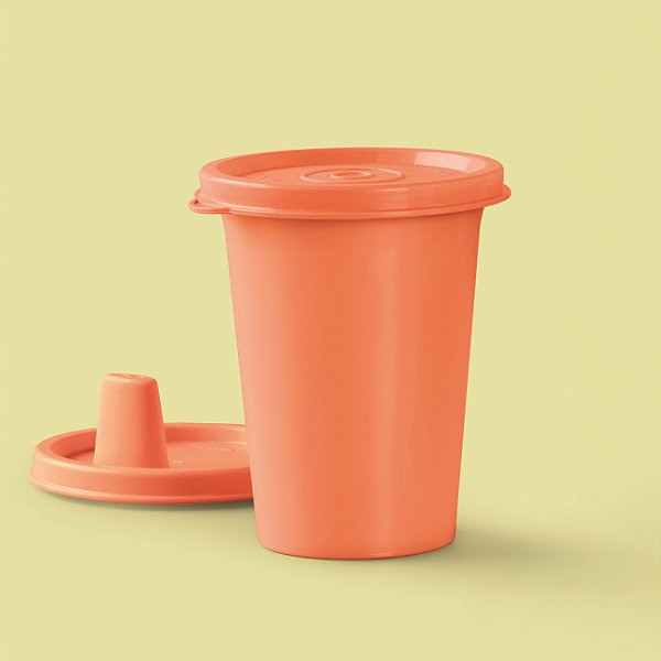 Tupperware Copinho com Bico 200ml Laranja Pessêgo