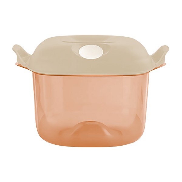 Tupperware Tigela Cristal Pop Quadrado 1,9 litro Rosa Chá